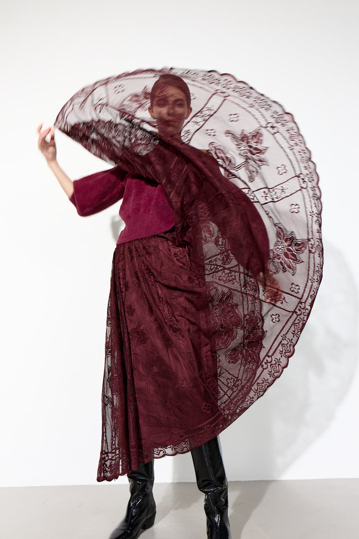 HUNKØN Stine Skirt Nederdele Oxblood