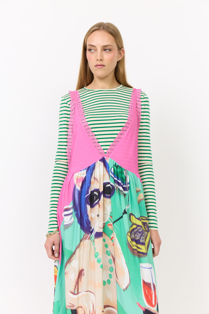 HUNKØN Thit Dress Kjoler Cocktails with Cats Art Print