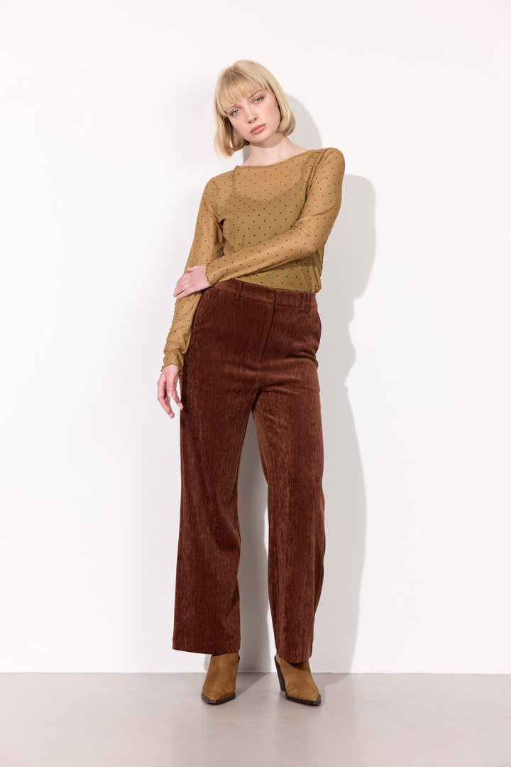 HUNKØN Tova Mesh Blouse Bluser Camel