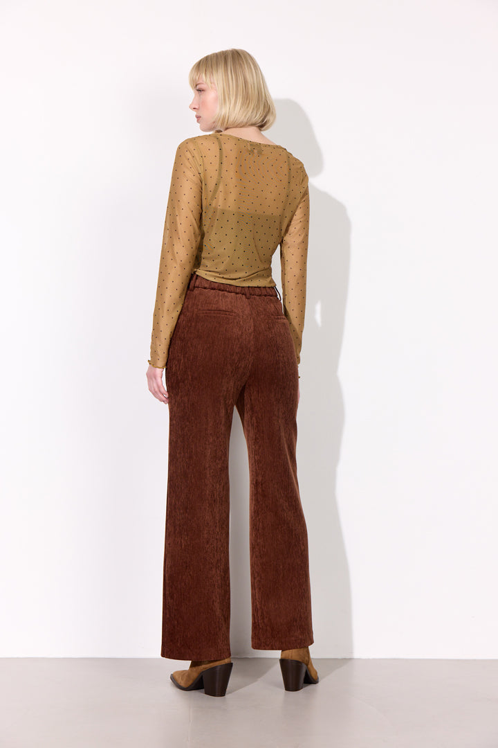 HUNKØN Tova Mesh Blouse Bluser Camel