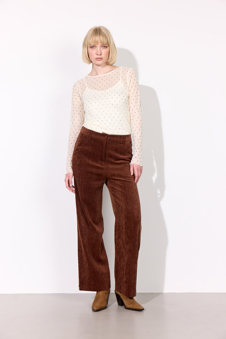 HUNKØN Tova Mesh Blouse Bluser Cream
