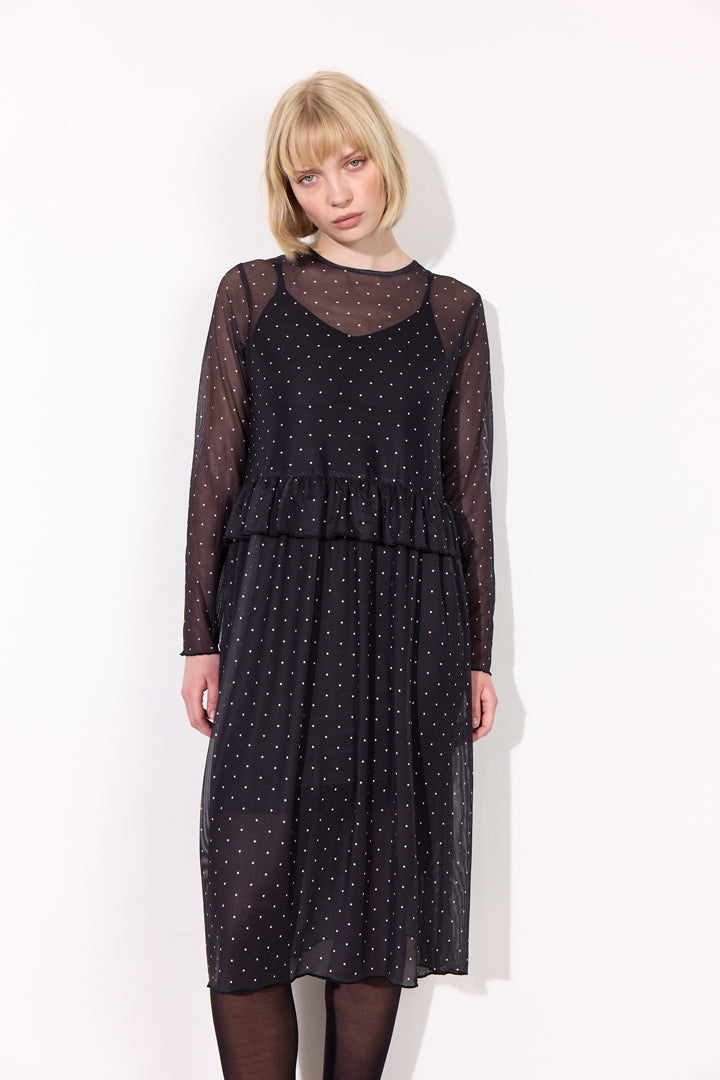 HUNKØN Tova Mesh Dress Kjoler Black