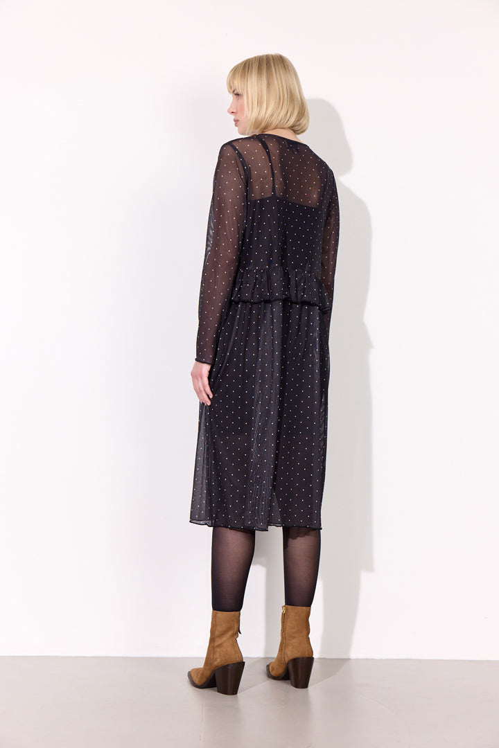 HUNKØN Tova Mesh Dress Kjoler Black