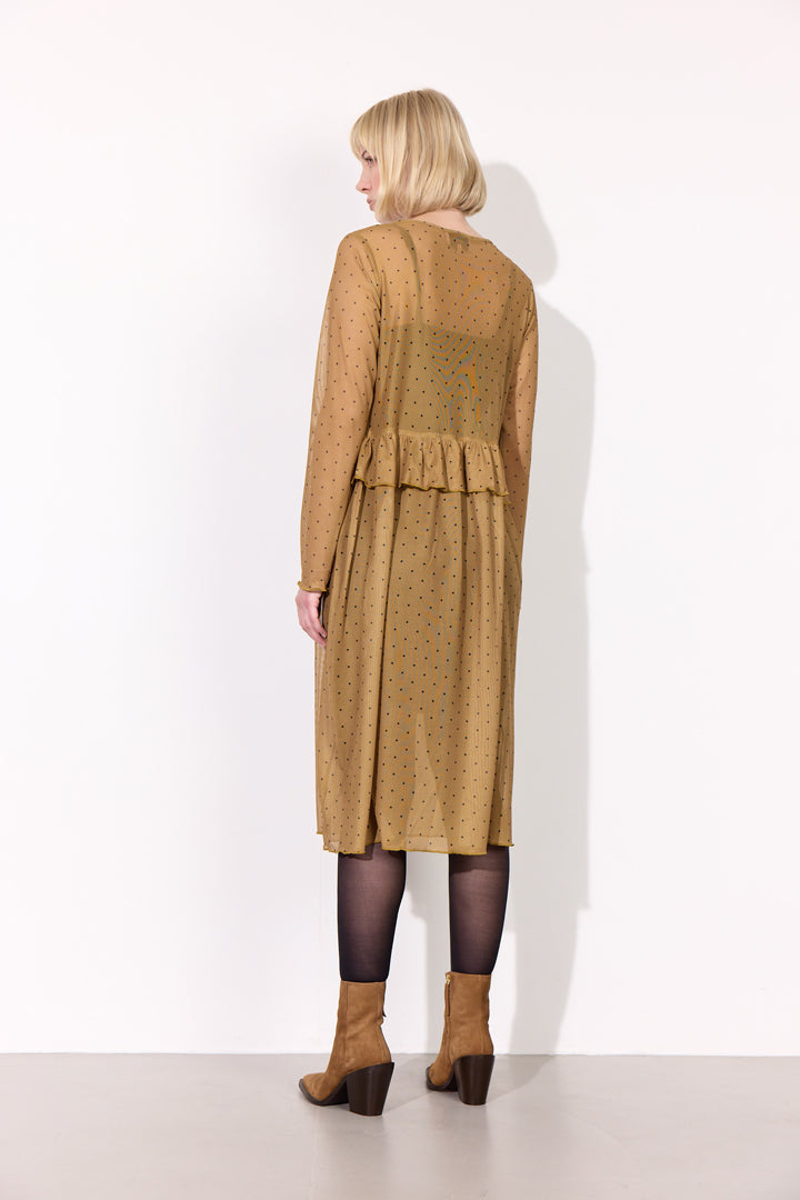 HUNKØN Tova Mesh Dress Kjoler Camel