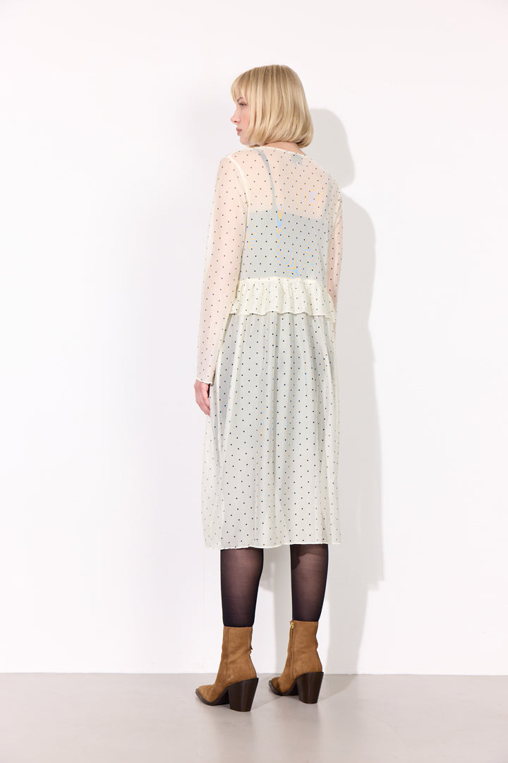 HUNKØN Tova Mesh Dress Kjoler Cream
