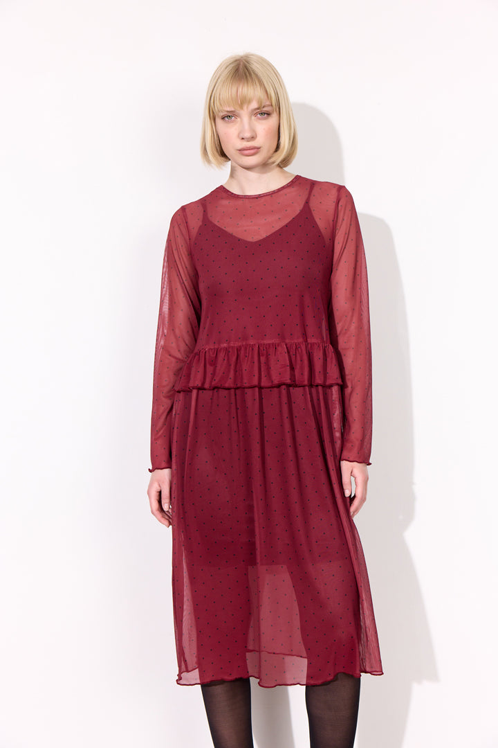 HUNKØN Tova Mesh Dress Kjoler Zinfandel
