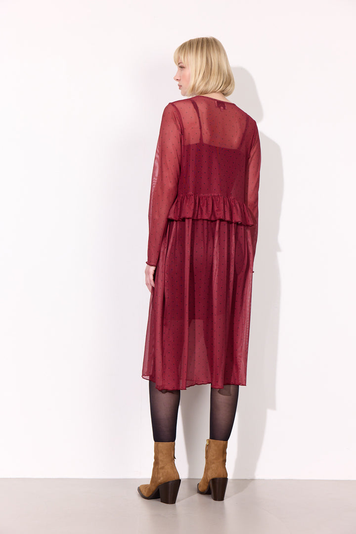 HUNKØN Tova Mesh Dress Kjoler Zinfandel