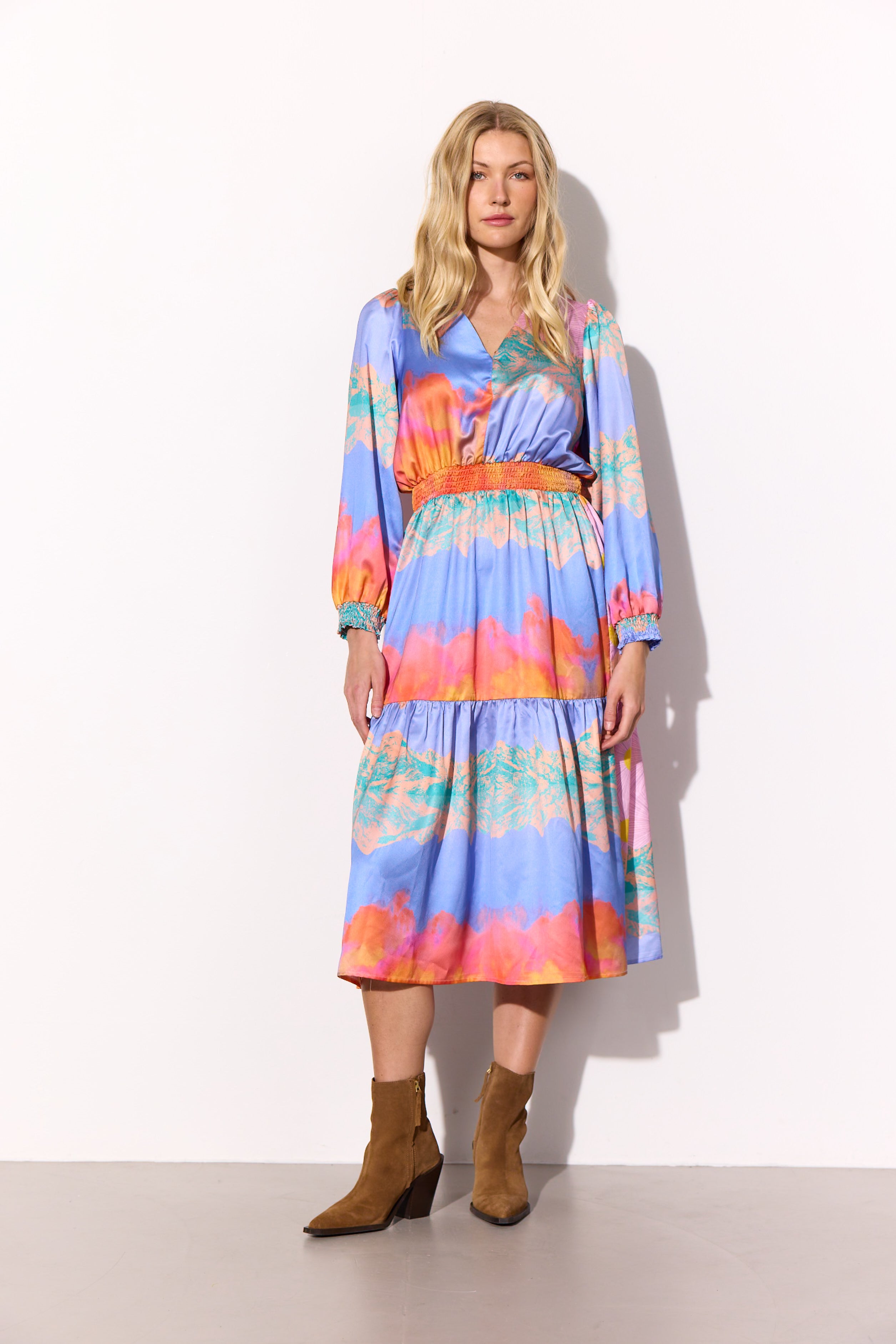 HUNKØN Abby Dress Kjoler Horizon Art Print