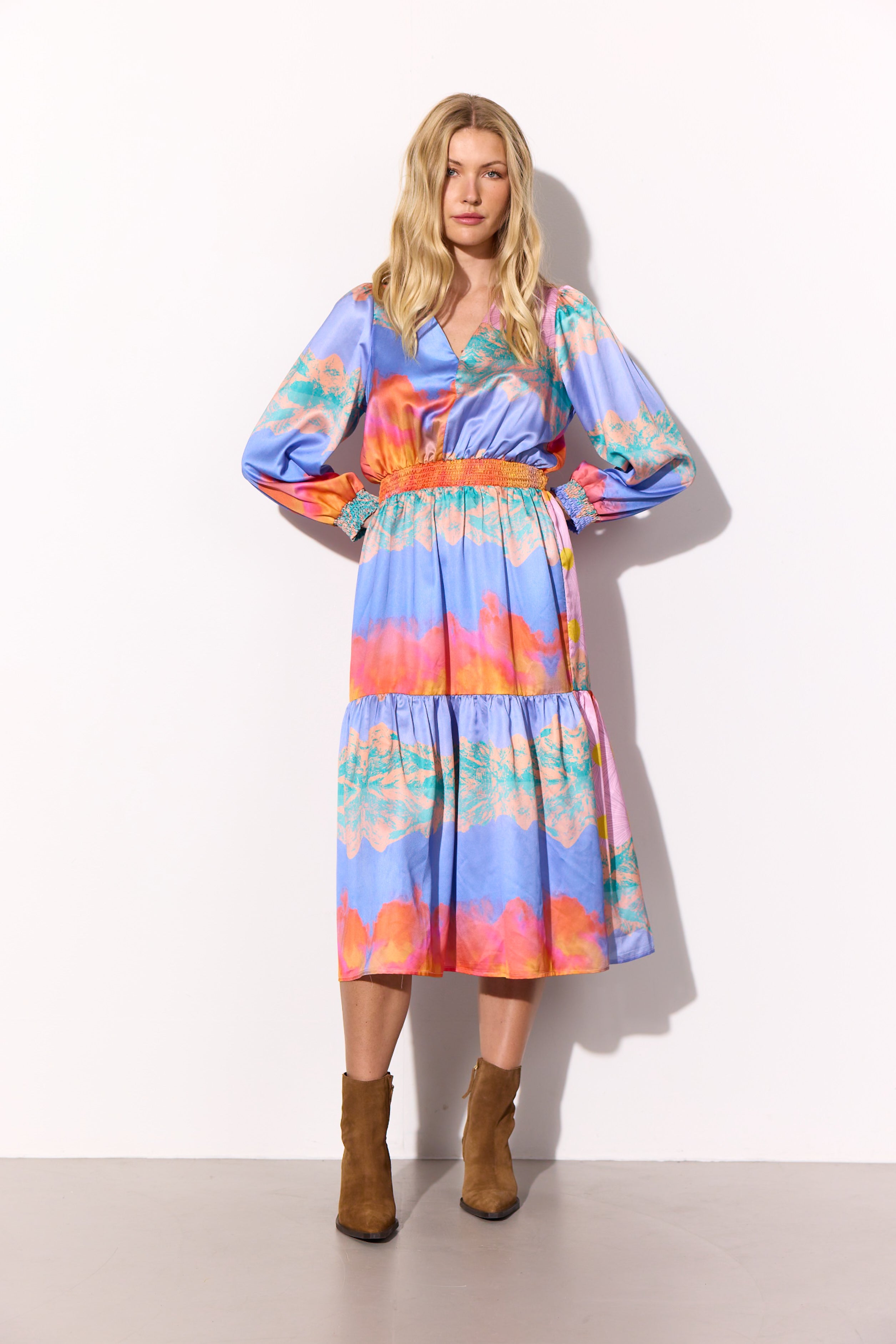 HUNKØN Abby Dress Kjoler Horizon Art Print