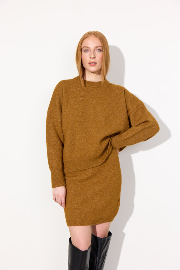 HUNKØN Adriana Knit Blouse Bluser Camel