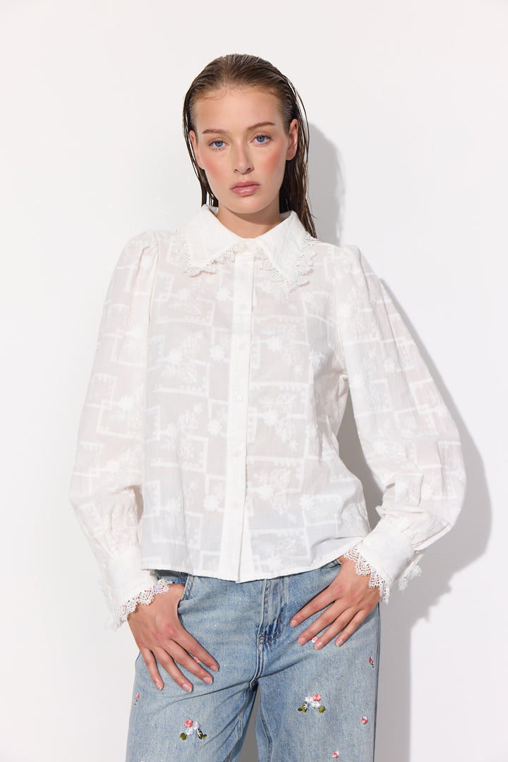 HUNKØN Agata Shirt Skjorter White