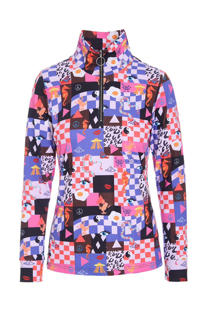 HUNKØN Alba Zipper Blouse Bluser Multiverse Art Print