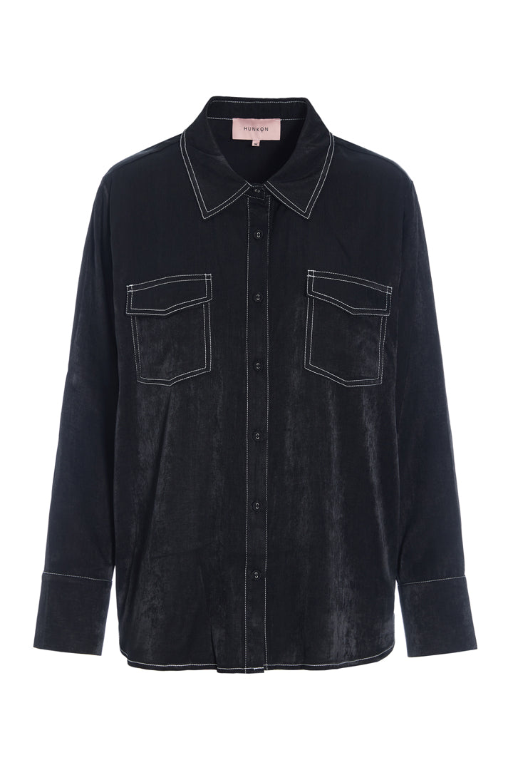 HUNKØN Andy Shirt Skjorter Black