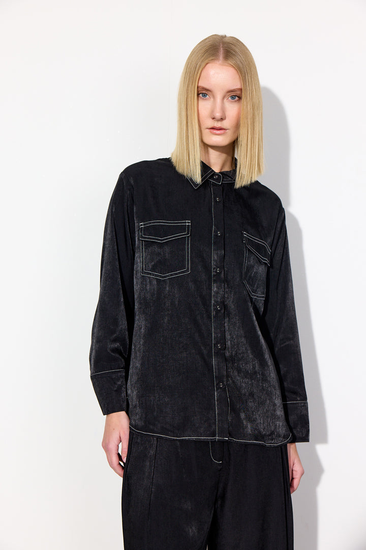 HUNKØN Andy Shirt Skjorter Black