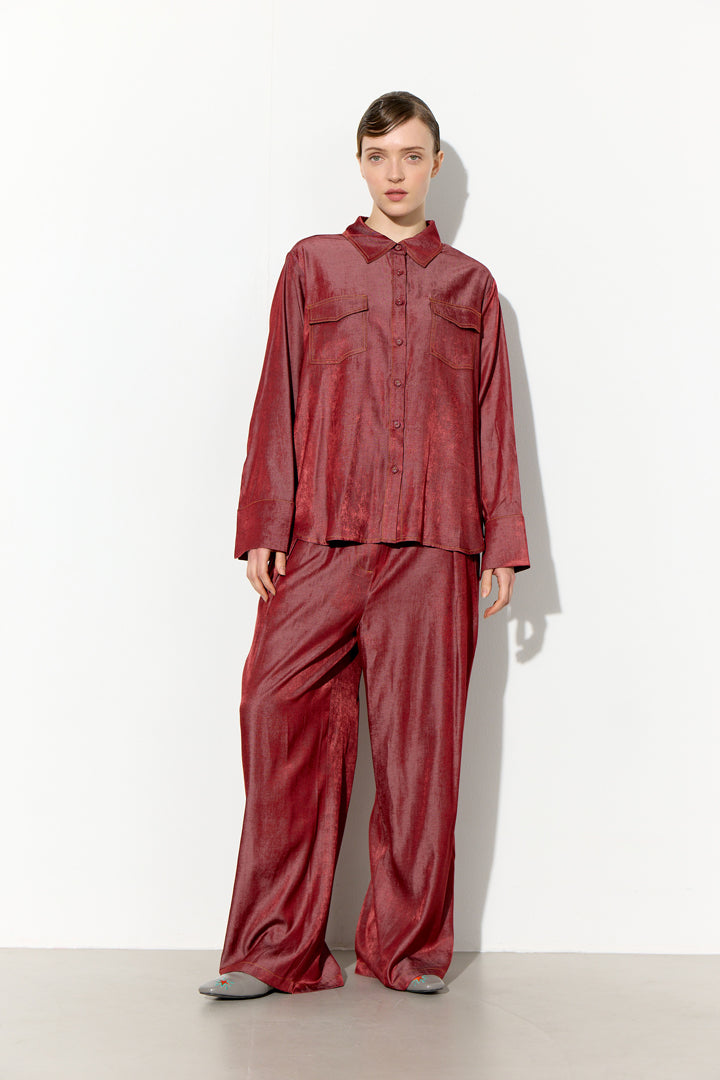 HUNKØN Andy Shirt Skjorter Oxblood