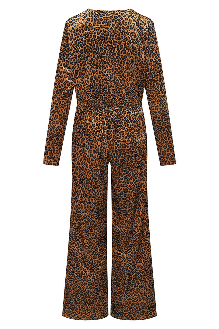 HUNKØN Angela Velour Jumpsuit Flyverdragter Leopard