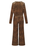 HUNKØN Angela Velour Jumpsuit Flyverdragter Leopard