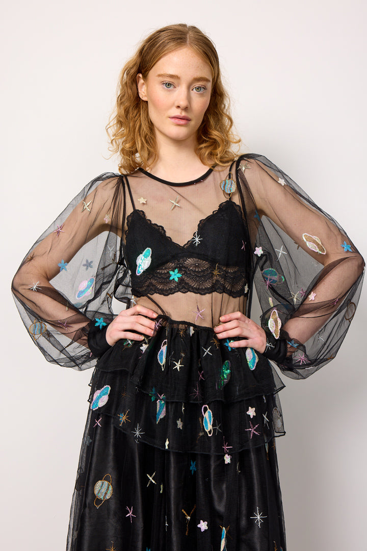 HUNKØN Avalon Blouse Bluser Black Planet