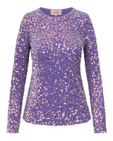 HUNKØN Aya Sequin Blouse Bluser Purple