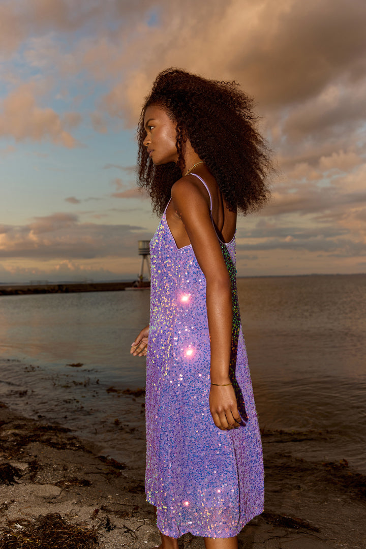 HUNKØN Aya Sequin Dress Kjoler Purple