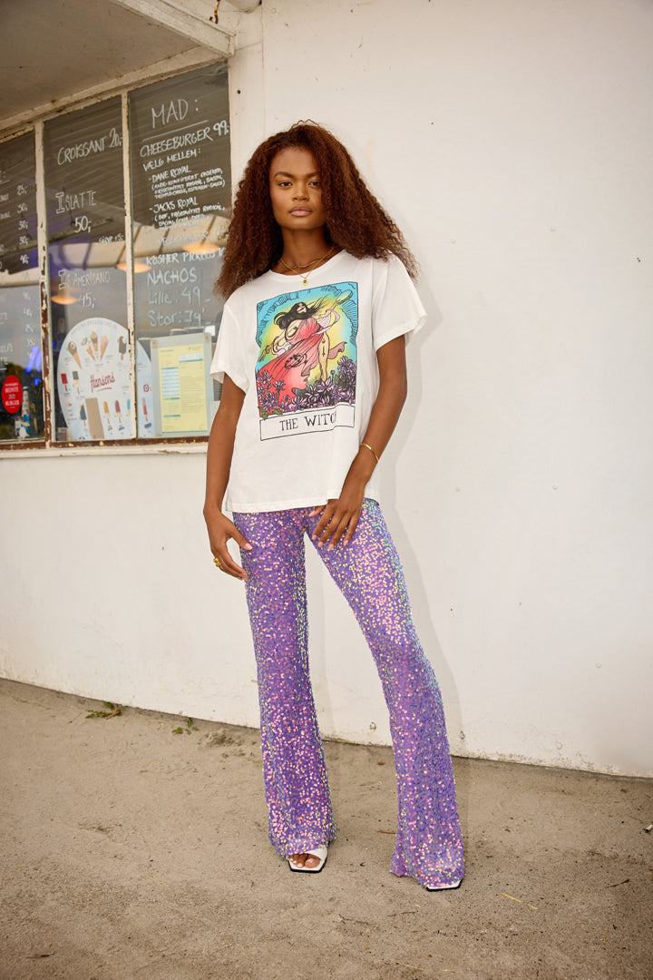 HUNKØN Aya Sequin Trousers Bukser Purple