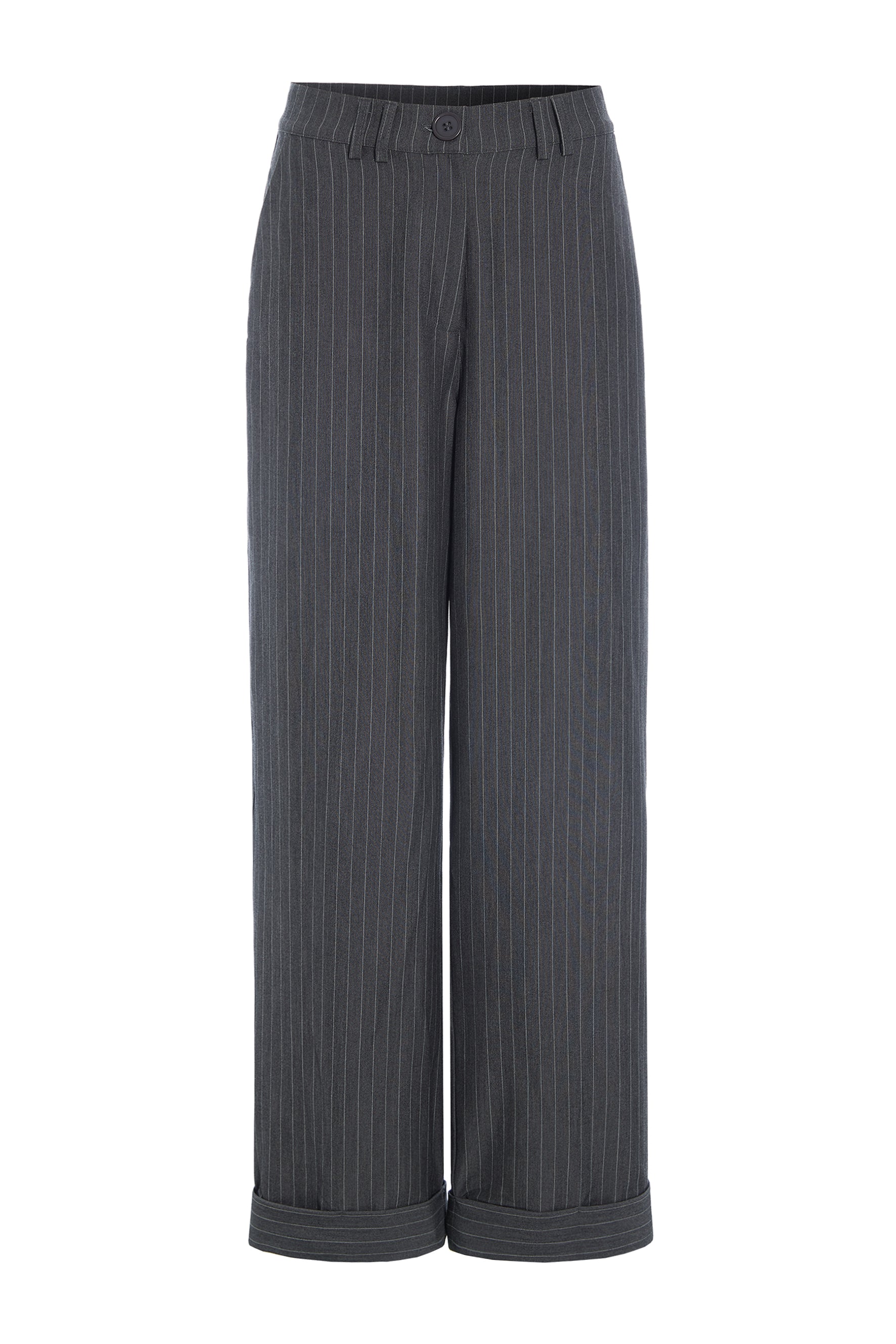 HUNKØN Billie Trousers Bukser Grey Pinstripe