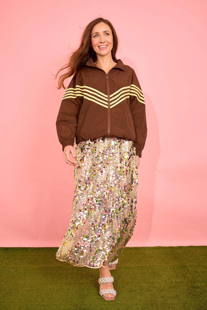 HUNKØN Blaze Sequin Skirt Nederdele Champagne