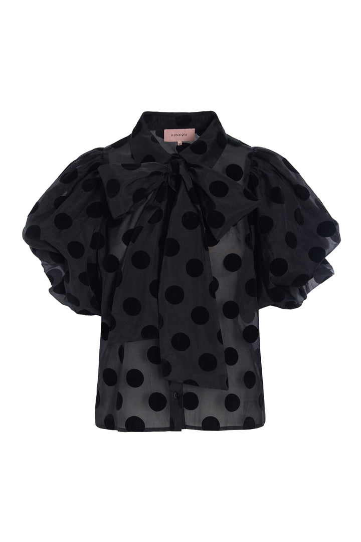 HUNKØN Bobby Shirt Skjorter Black w/dots