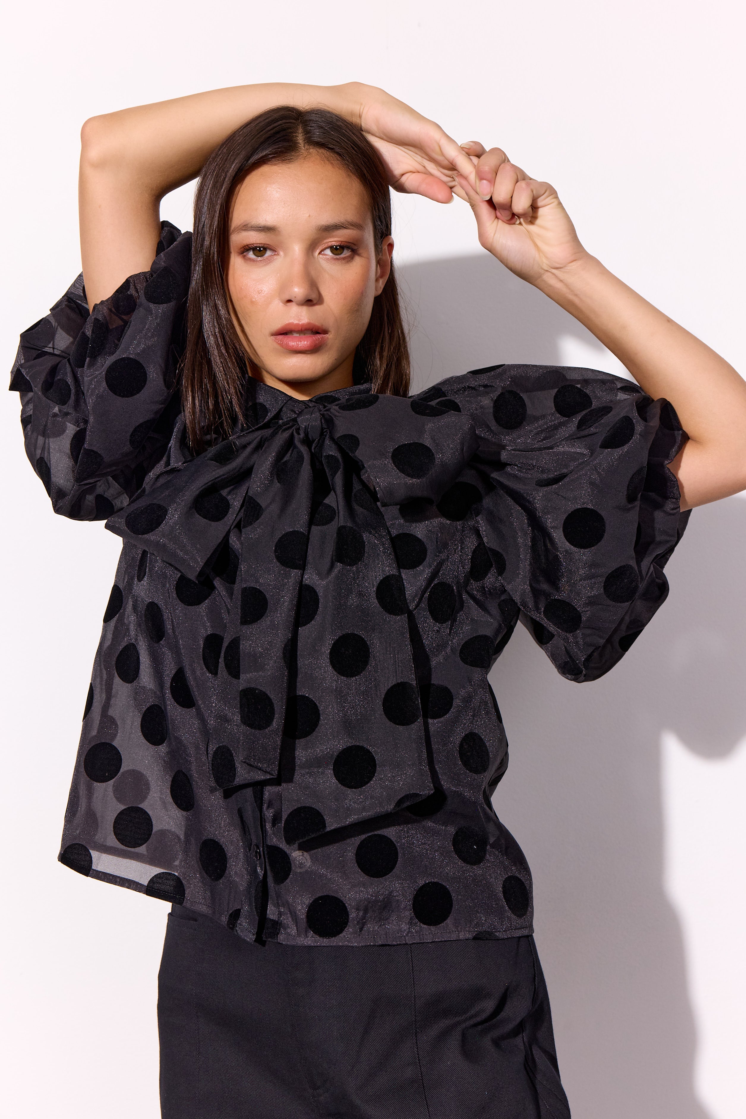 HUNKØN Bobby Shirt Skjorter Black w/dots