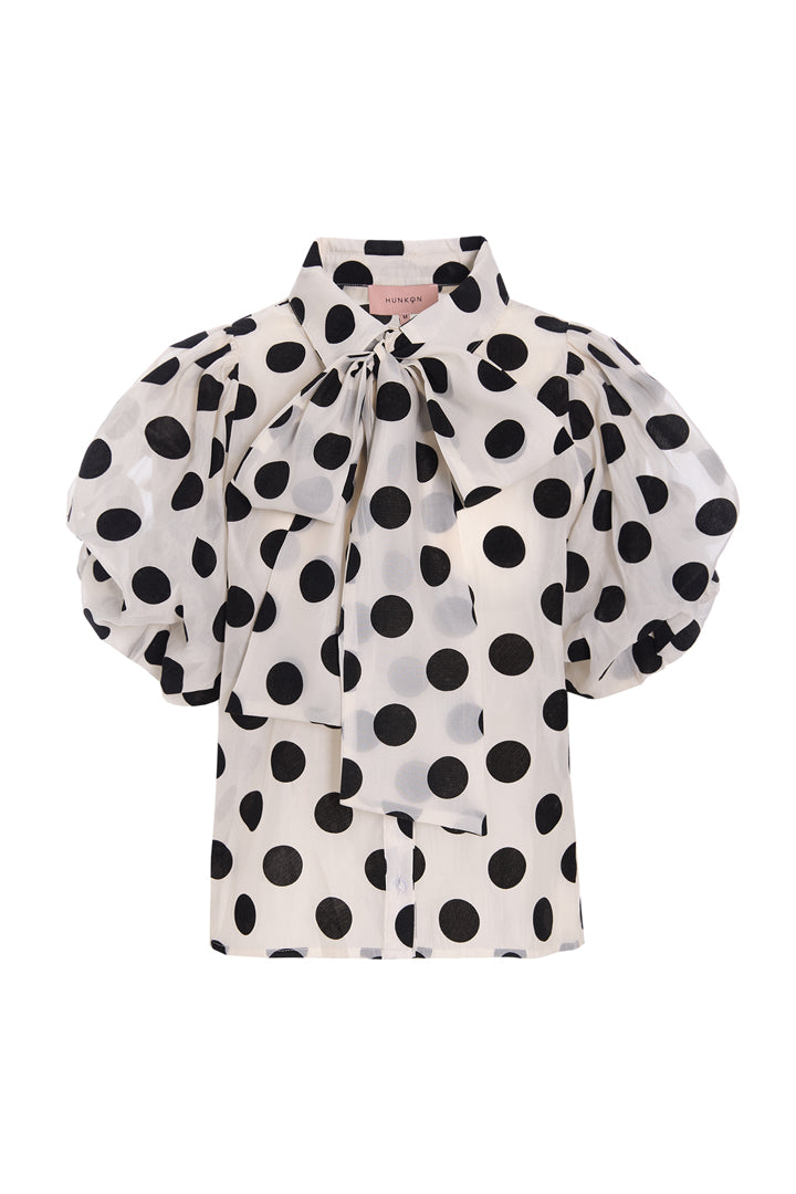 HUNKØN Bobby Shirt Skjorter White w/ dots