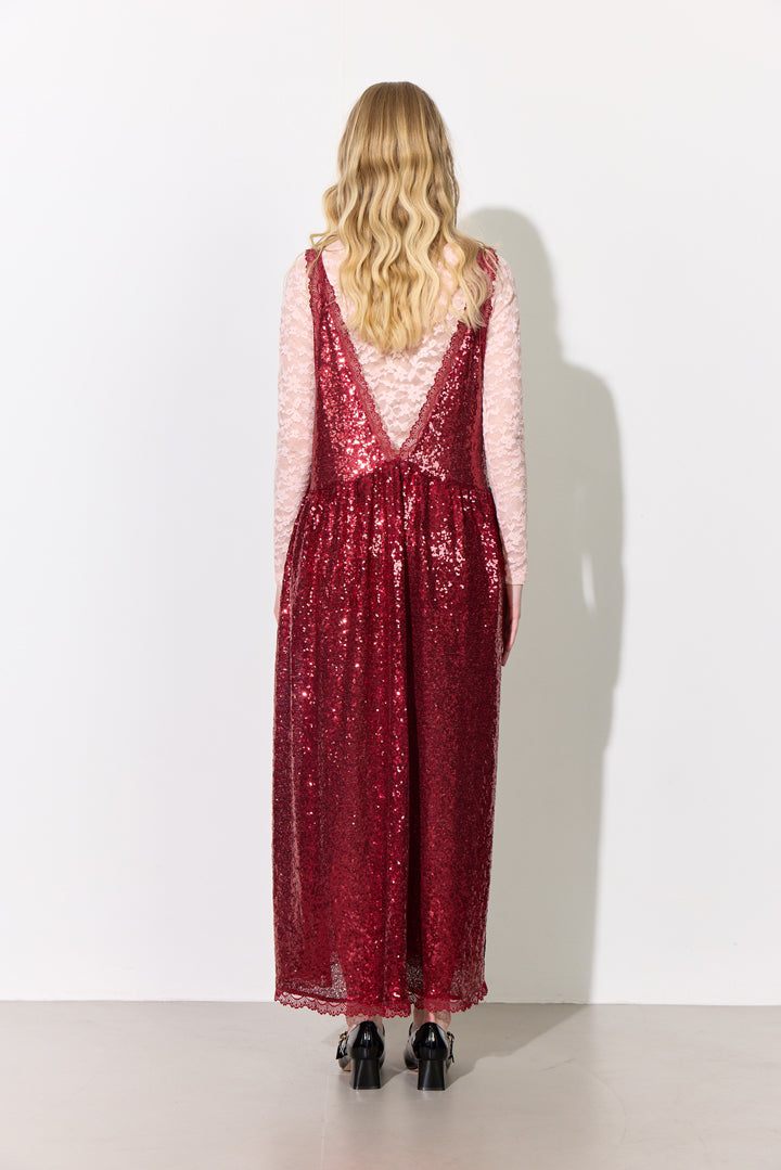 HUNKØN Bodil Dress Kjoler Deep red