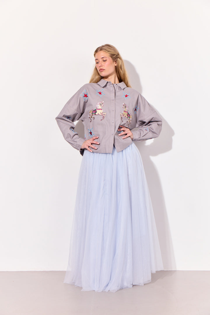 HUNKØN Bridget Skirt Nederdele Soft Blue