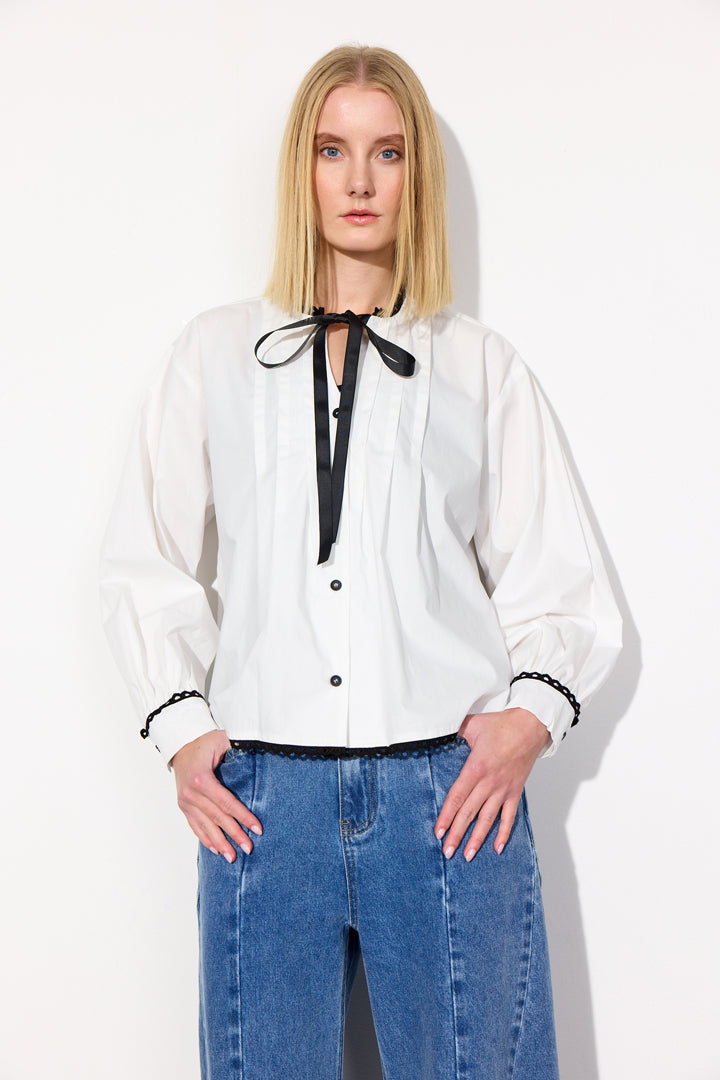 HUNKØN Britt Shirt Skjorter White