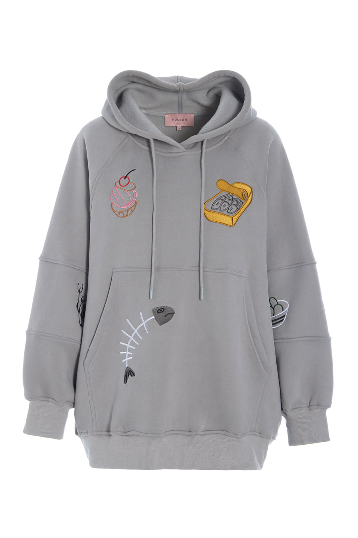 HUNKØN Buster Hoodie Sweatshirts Grey
