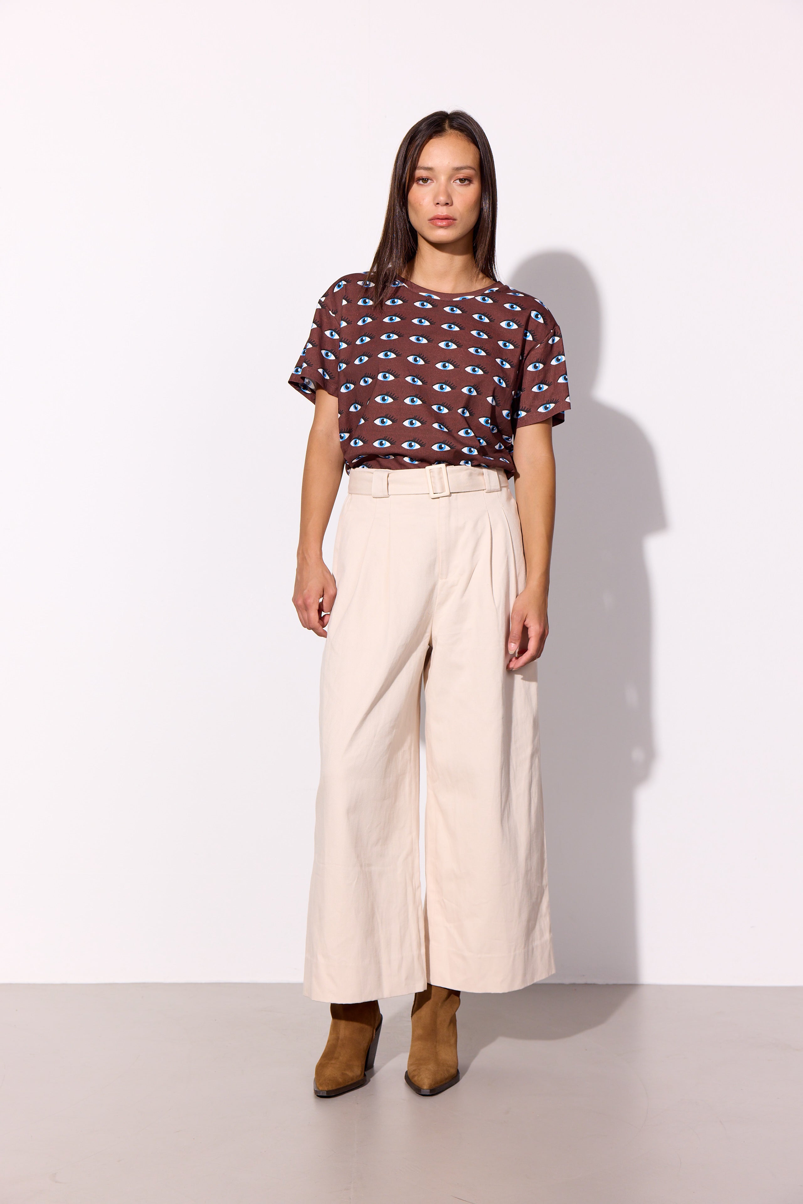 HUNKØN Camden Wide Trousers Bukser Cream