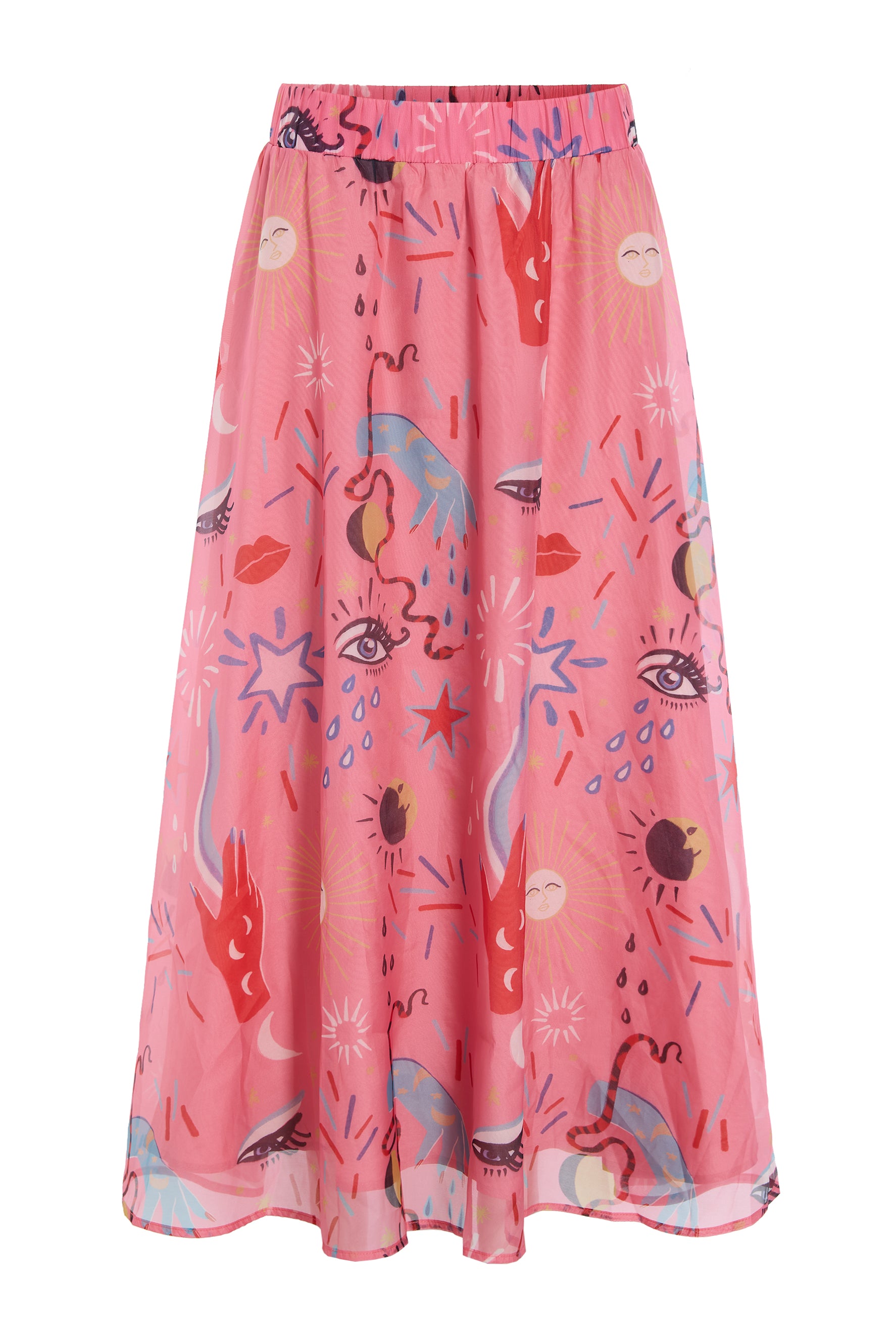 HUNKØN Carly Long Skirt Nederdele Graffiti Art Print