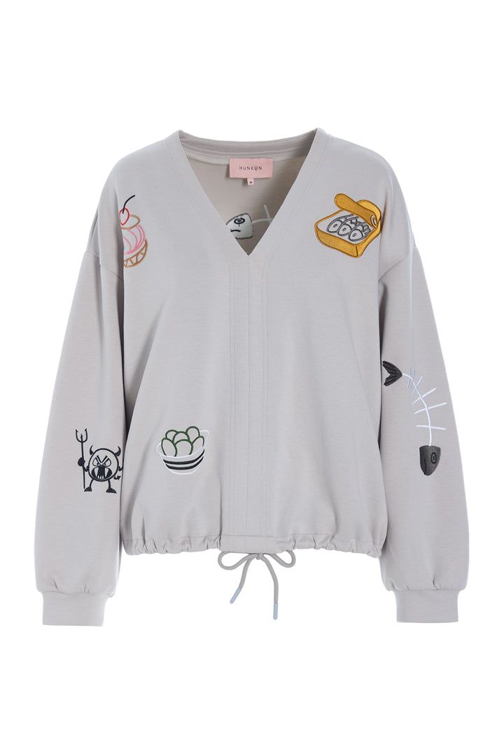 HUNKØN Chili Blouse Bluser Grey