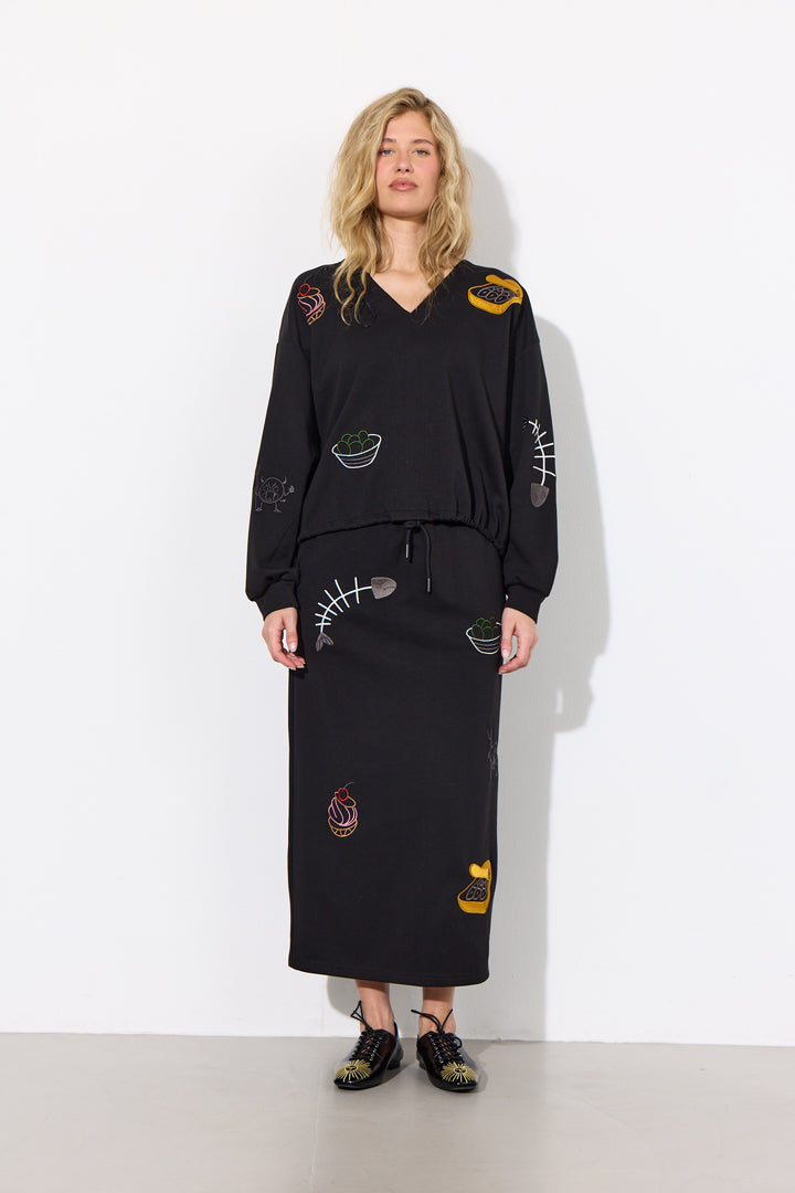 HUNKØN Chili Skirt Nederdele Black