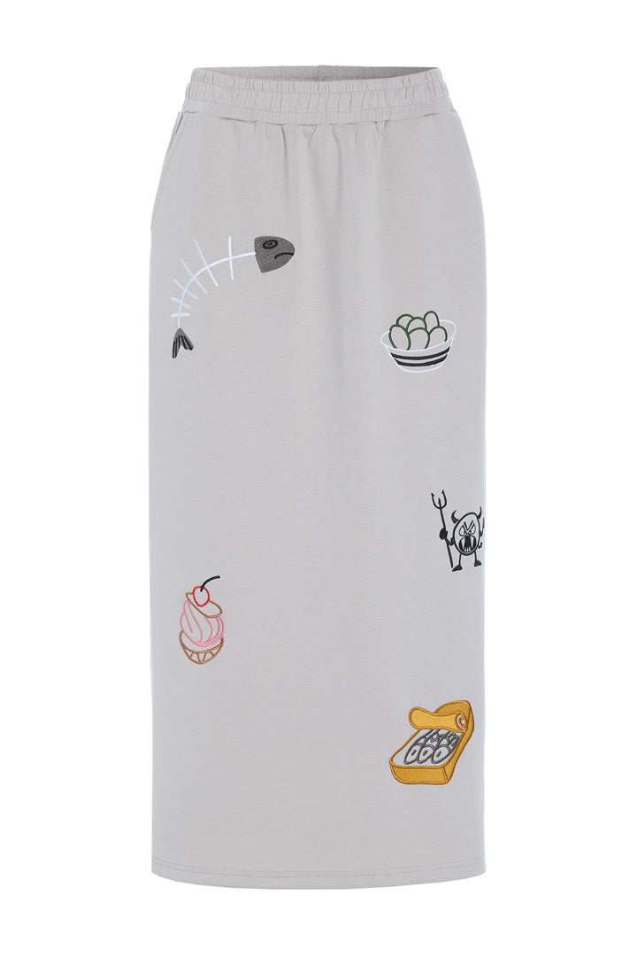 HUNKØN Chili Skirt Nederdele Grey
