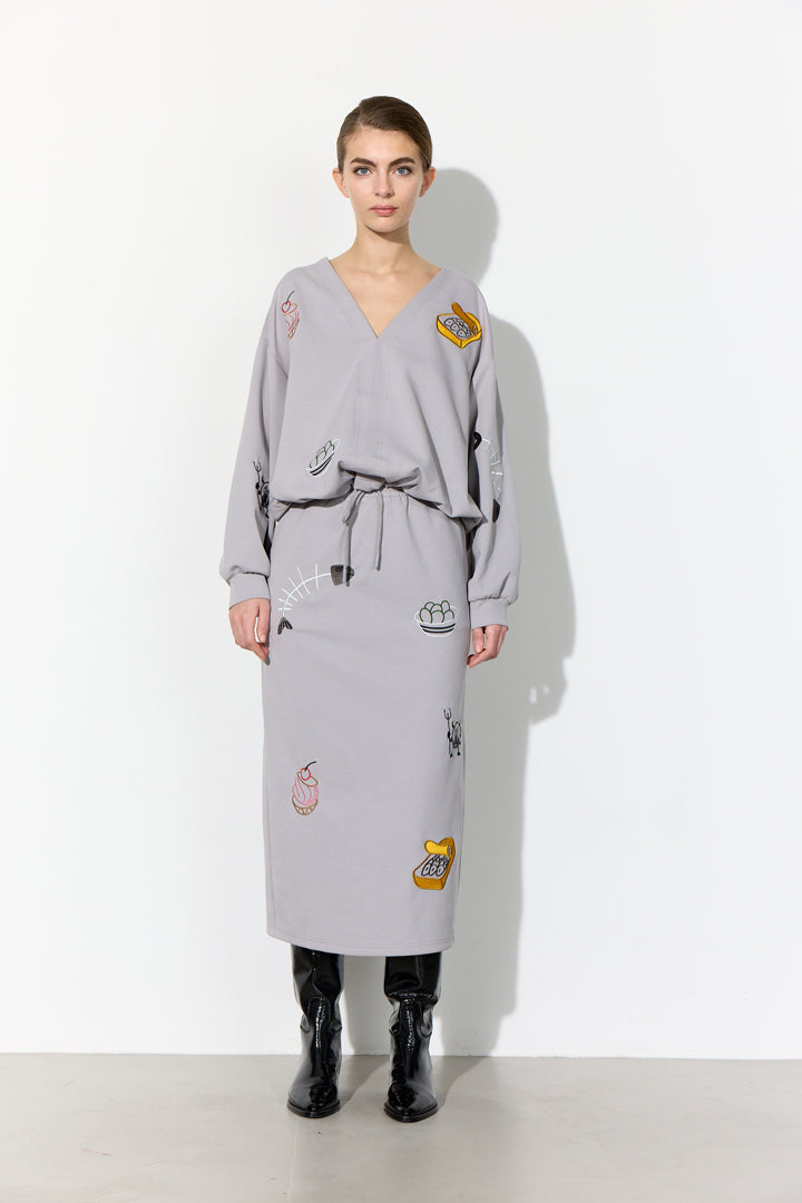 HUNKØN Chili Skirt Nederdele Grey