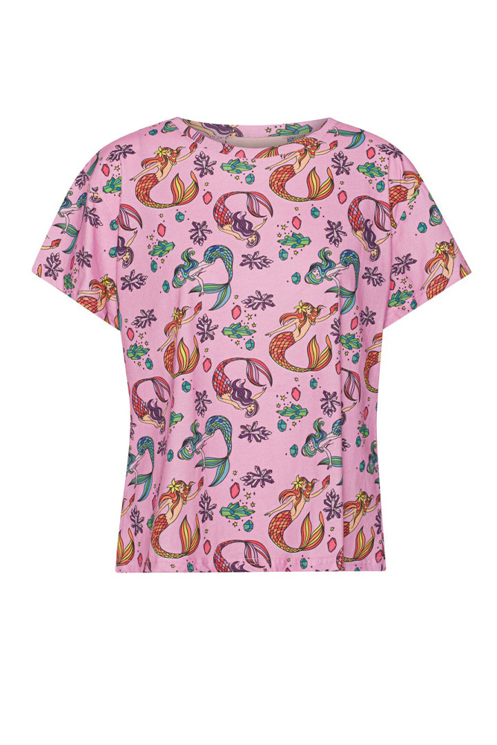 HUNKØN Cille T-shirt T-shirts Pink Mermaid Art Print