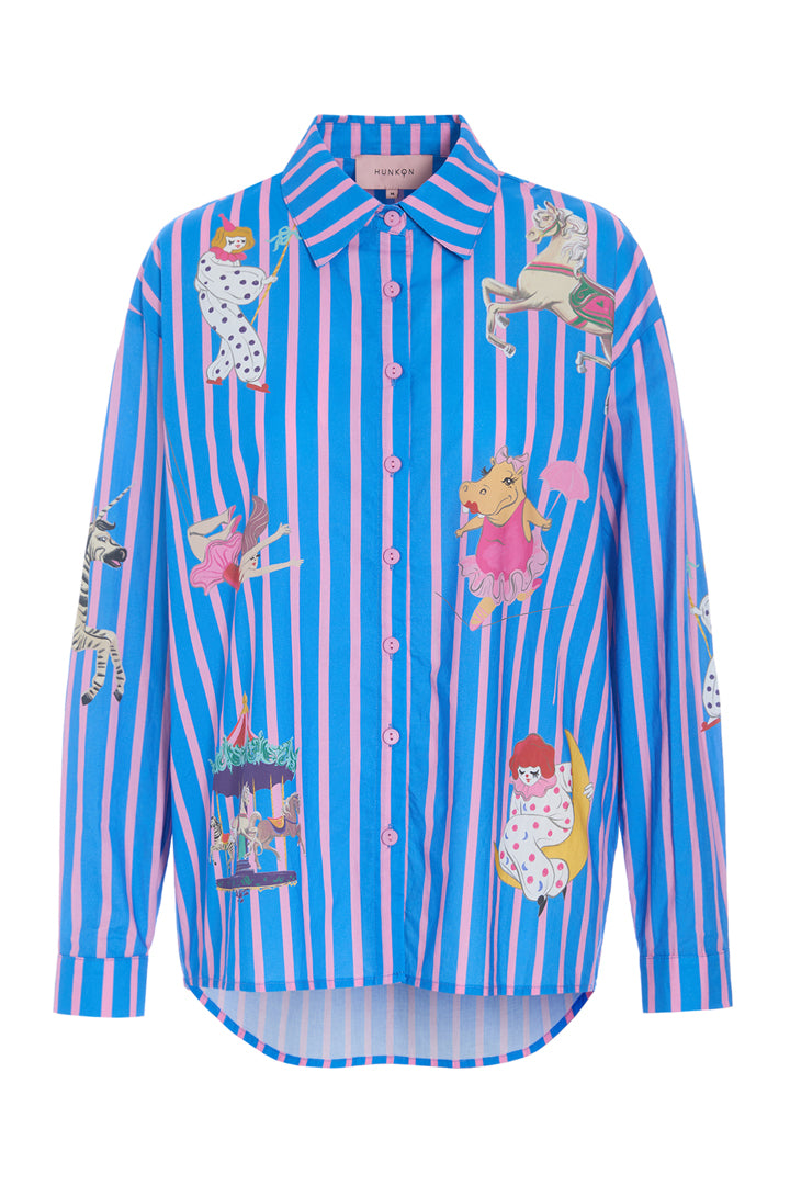 HUNKØN Cosmia Shirt Skjorter Blue Showstopper Art Print