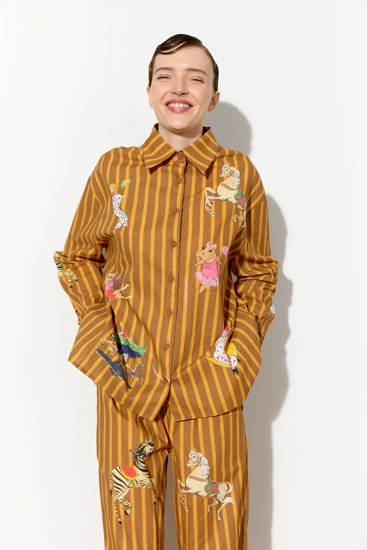 HUNKØN Cosmia Shirt Skjorter Caramel Showstopper Art Print