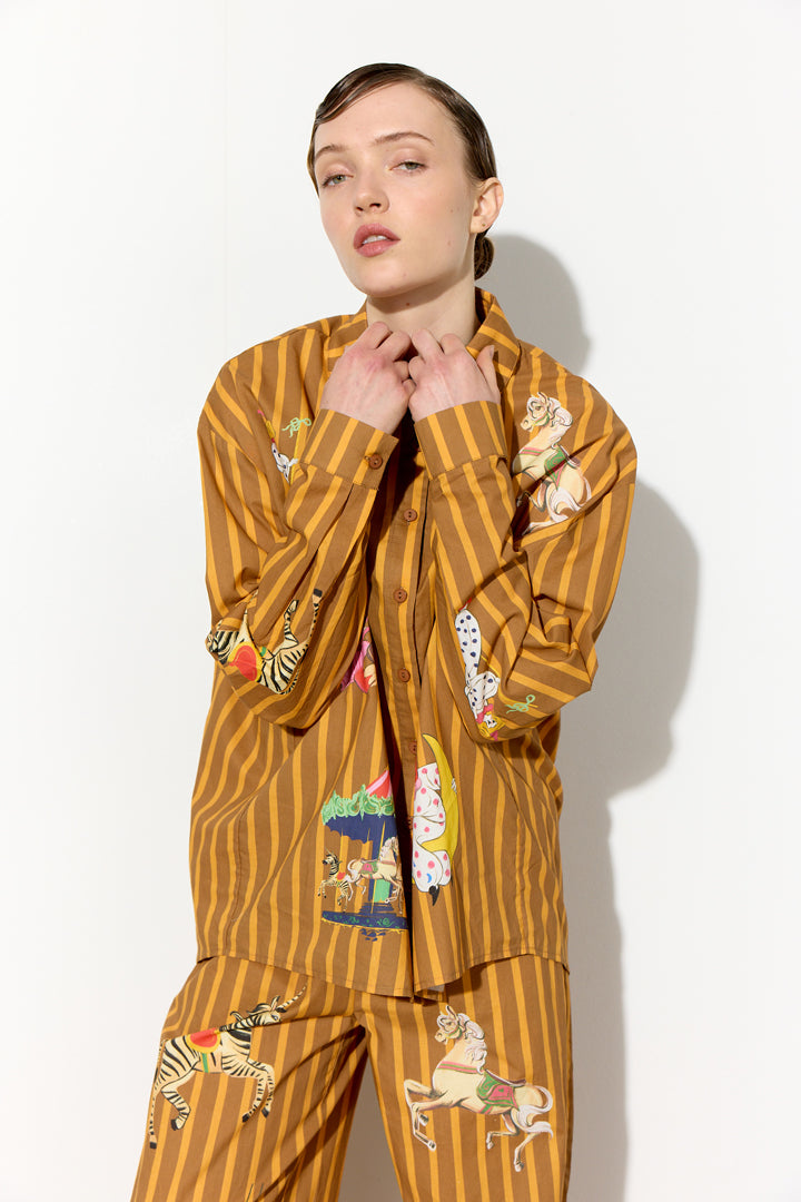 HUNKØN Cosmia Shirt Skjorter Caramel Showstopper Art Print