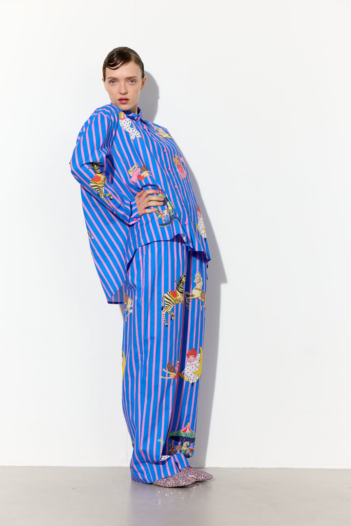 HUNKØN Cosmia Trousers Bukser Blue Showstopper Art Print