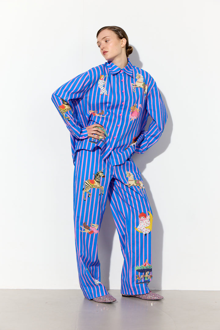 HUNKØN Cosmia Trousers Bukser Blue Showstopper Art Print