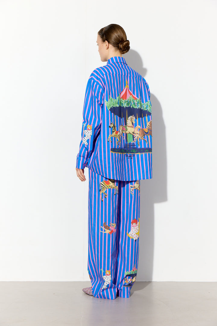 HUNKØN Cosmia Trousers Bukser Blue Showstopper Art Print