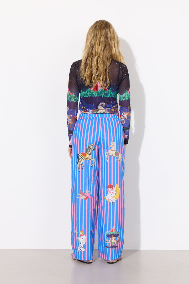 HUNKØN Cosmia Trousers Bukser Blue Showstopper Art Print