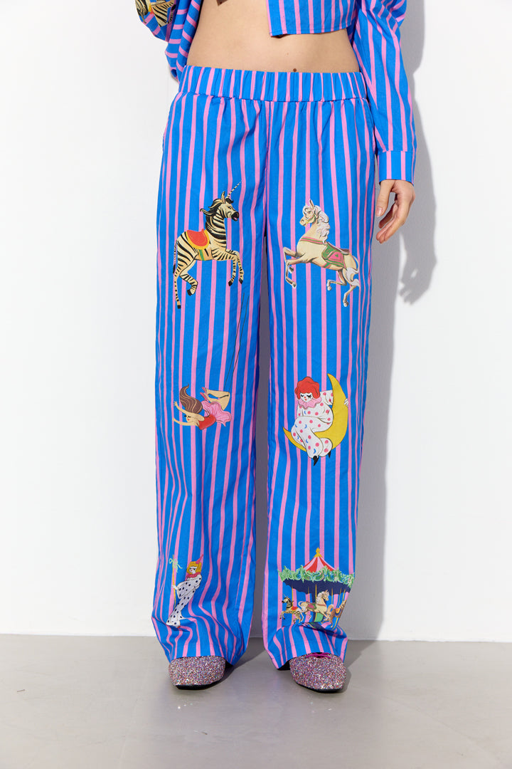 HUNKØN Cosmia Trousers Bukser Blue Showstopper Art Print