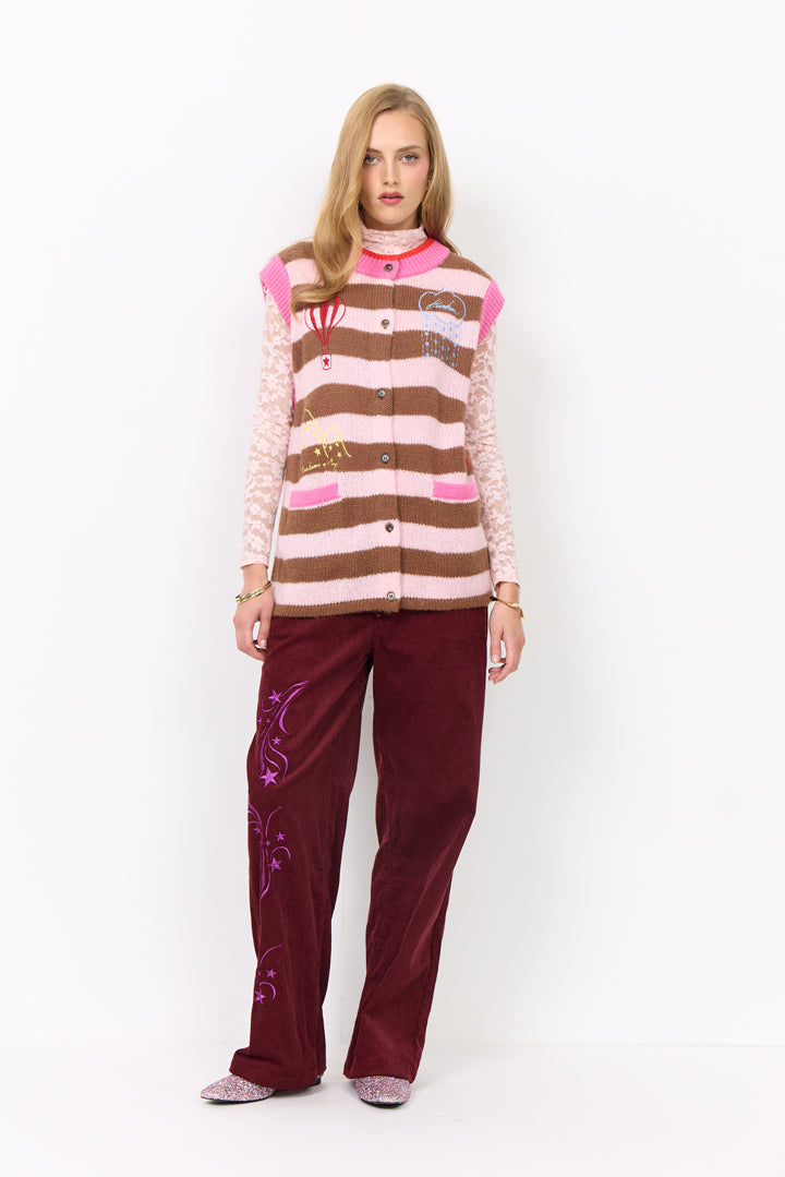 HUNKØN Curtis Knit Vest Vests Peach Striped